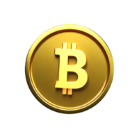 bitcoin 3d tolkning ikon illustration png