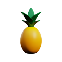 pineapple 3d rendering icon illustration png