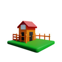 granja 3d representación icono ilustración png