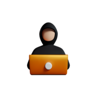 hacker 3d tolkning ikon illustration png