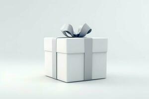 Gift box white mockup. Generate Ai photo