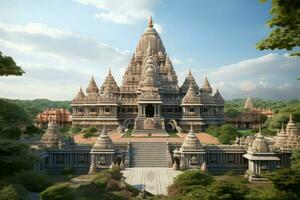 Big indian temple landscape. Generate Ai photo