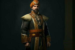 Ottoman uniform guard. Generate Ai photo
