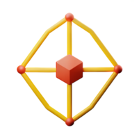 hexagon 3d rendering icon illustration png