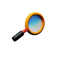 magnifying glass 3d rendering icon illustration png