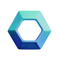 hexagon 3d rendering icon illustration png