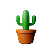 cactus 3d representación icono ilustración png