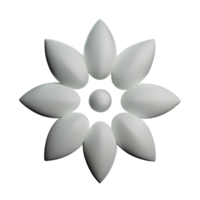 white flower 3d rendering icon illustration png