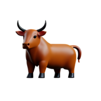 bull 3d rendering icon illustration png