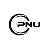 PNU Letter Logo Design, Inspiration for a Unique Identity. Modern Elegance and Creative Design. Watermark Your Success with the Striking this Logo. vector