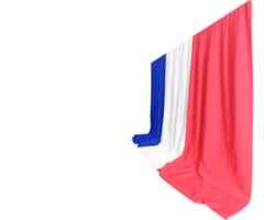 French Flag Curtain in 3D Rendering Celebrating French Elegance png