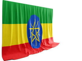 Amharic Flag Curtain in 3D Rendering Celebrating Ethiopia's Rich Culture png