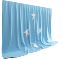 mikronesisk flagga ridå i 3d tolkning fattande mikronesisk enhet png