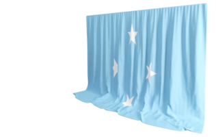 mikronesisch Flagge Vorhang im 3d Rendern Umarmen mikronesisch Einheit png