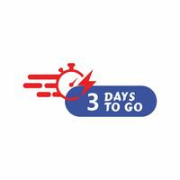 3 Days to go vector