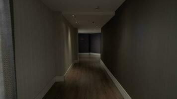 Long hotel corridor video