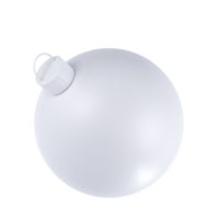 3d rendering Christmas mockup ball winter icon. Realistic white sphere transparent. Holiday toy for fir tree Illustration png