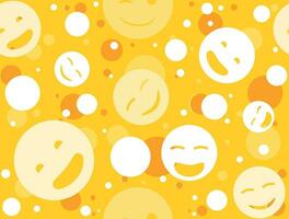 Seamless yellow pattern with smiling emoticons. Seamless background vector