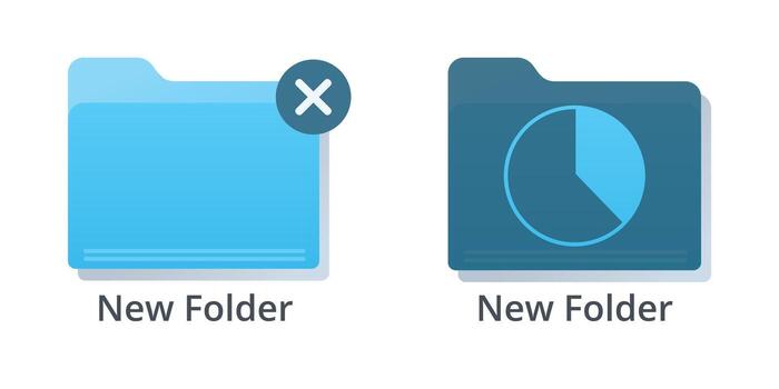 Illustration of New Folder and Upload to New Folder vector