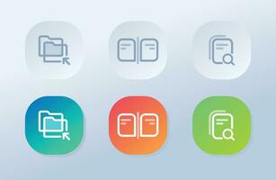 Duplicate search, file comparison and file search icons vector