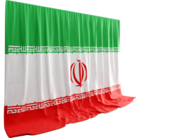 iran Flag Curtain in 3D Rendering Reflecting Iran's Rich Heritage png