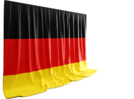 alemão bandeira cortina dentro 3d Renderização da alemanha resiliente espírito png