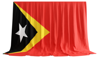 Timorese Flag Curtain in 3D Rendering East Timor's Rich Heritage png