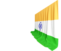 hindi bandeira cortina dentro 3d Renderização a comemorar da Índia rico cultura png
