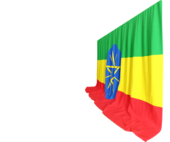 Amharic Flag Curtain in 3D Rendering Celebrating Ethiopia's Rich Culture png