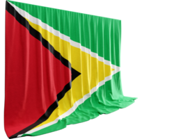 Guyanese Flag Curtain in 3D Rendering Showcasing Guyana's Natural Beauty png