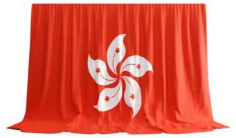 Cantonese Flag Curtain in 3D Rendering Reflecting Hong Kong's Spirit png