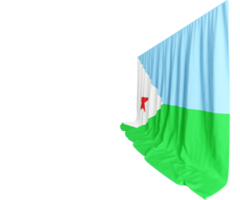 Djiboutian Flag Curtain in 3D Rendering Celebrating Djibouti's Identity png