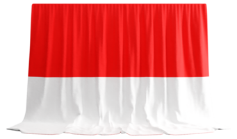 Indonesisch vlag gordijn in 3d renderen Indonesië's cultureel verscheidenheid png