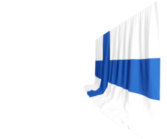 finlandês bandeira cortina dentro 3d Renderização Finlândia nórdico espírito png