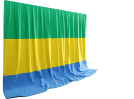 Gabonese Flag Curtain in 3D Rendering Gabon's Natural Beauty png