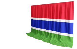 gambisk flagga ridå i 3d tolkning gambias enhet visas png