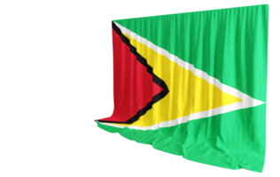 guyanese flagga ridå i 3d tolkning visa upp guyanas naturlig skönhet png