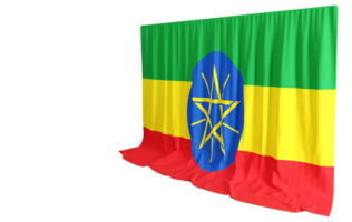 Amharic Flag Curtain in 3D Rendering Celebrating Ethiopia's Rich Culture png