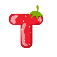 Alphabet T Strawberry Style png