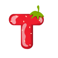 alfabeto t fragola stile png