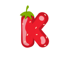 alphabet k fraise style png