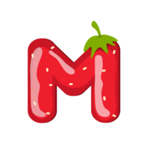 Alphabet M Strawberry Style png