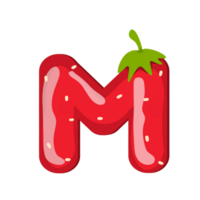 alfabeto m morango estilo png