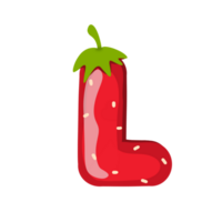 alfabet l jordgubb stil png