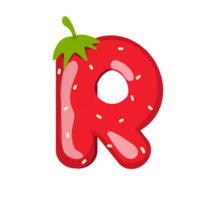 Alphabet R Strawberry Style png