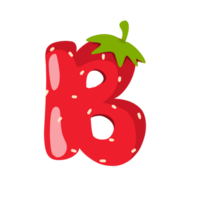 alfabet b jordgubb stil png
