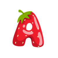 alfabet een aardbei stijl png