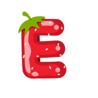 Alphabet E Strawberry Style png