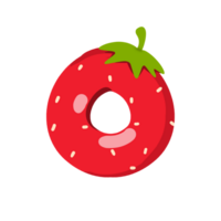 alphabet o fraise style png