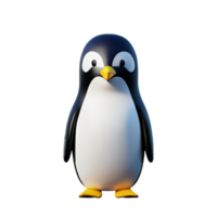 penguin 3d rendering icon illustration png